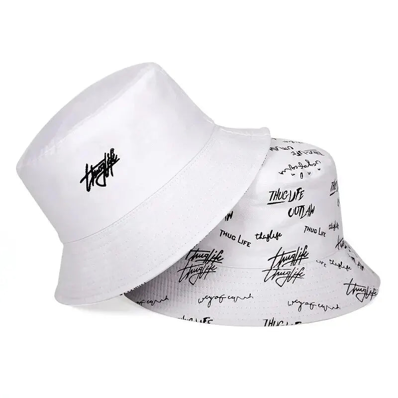 Hats, Female Letters, Fisherman's Hats, Trendy Casual And Versatile, Double-Sided Basin Hats, Men's Sunhats In All Seasons